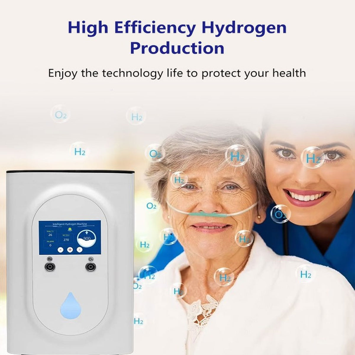 Molecular Hydrogen Generator 1200ML 1500ML 1800ML Hydrogen Gas Inhalation Machine H2 Absorption Device Household Care With Hydrogenated Water
