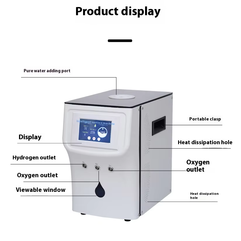 Hydrogen Inhalation Therapy Machine 900ML1800ML Hydrogen Water Generator O2 HHO Double Outlet H2 Inhaler with Nasal Cannula