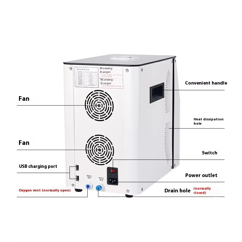 Hydrogen Inhalation Therapy Machine 900ML1800ML Hydrogen Water Generator O2 HHO Double Outlet H2 Inhaler with Nasal Cannula