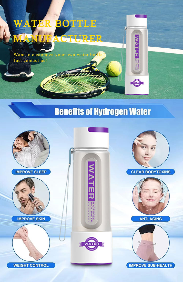 Hydrogen Rich Water Generator Bottle Spe Pem Dual Chamber Maker Ionizer Make High Concentration Hydrogen H2 Inhalation Device