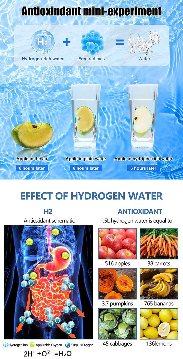 Hydrogen Rich Water Generator Bottle Spe Pem Dual Chamber Maker Ionizer Make High Concentration Hydrogen H2 Inhalation Device