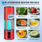 6000PPB Hydrogen Water Generator Bottle High Purity SPE PEM Dual Chamber Maker lonizer Cup H2 Inhalation device Time Display