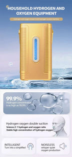 H2 Gas Inhaler Water Therapy Home Wellness Hydrogen Generator with 99.99% Purity PEM Membrane Hydrogen Inhalation Machine