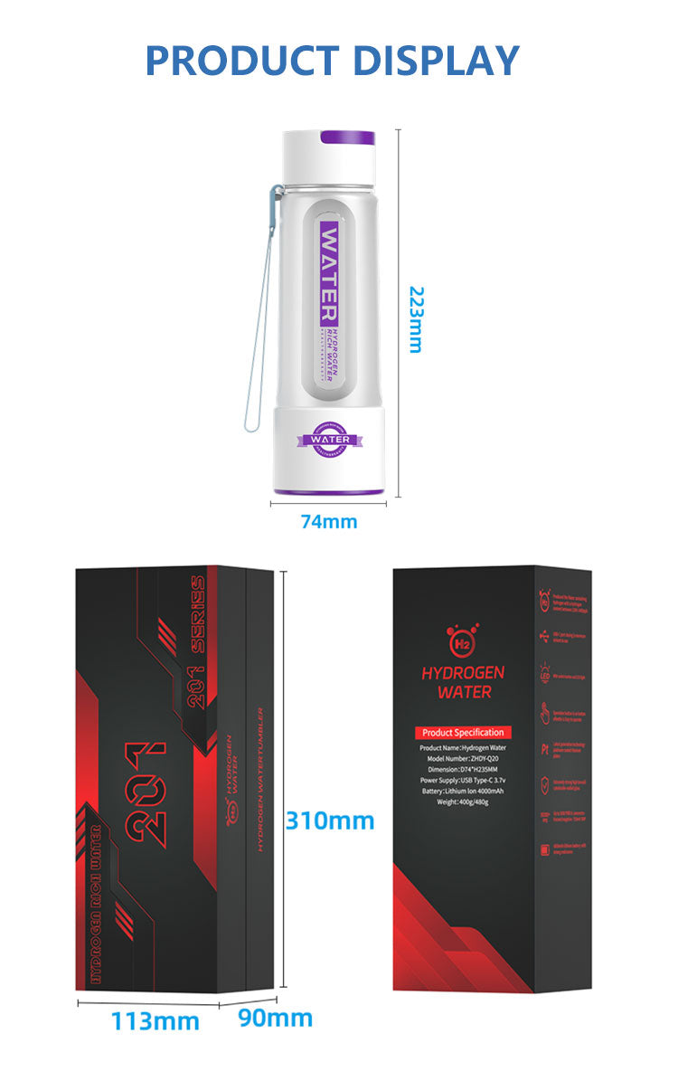 Hydrogen Rich Water Generator Bottle Spe Pem Dual Chamber Maker Ionizer Make High Concentration Hydrogen H2 Inhalation Device