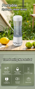 SPE PEM Hydrogen Water Bottle Generator 3000ppb High Purity H2 Maker Portable Ionizer Rechargeable Car Household Outdoor