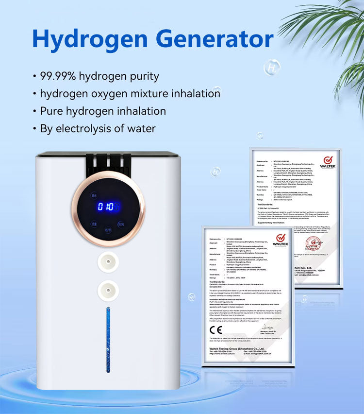 SPE PEM Hydrogen Generator Breathing Inhalation Machine Multifunctional Hydrogen Inhaler450ml 900ml Brown Gas Night Sleep Mode