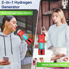 6000PPB Hydrogen Water Generator Bottle High Purity SPE PEM Dual Chamber Maker lonizer Cup H2 Inhalation device Time Display