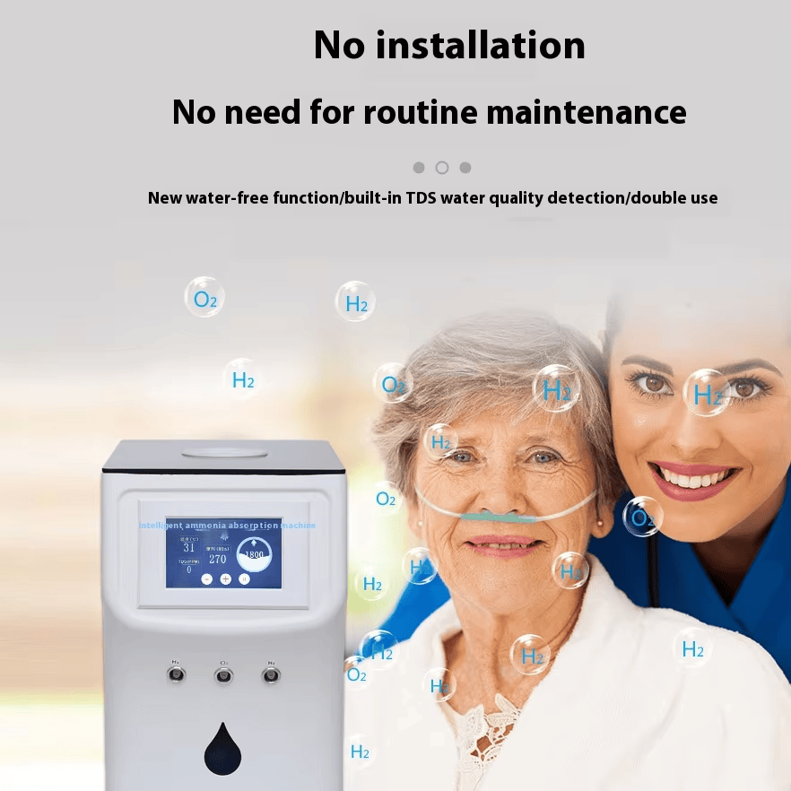 Hydrogen Inhalation Therapy Machine 900ML1800ML Hydrogen Water Generator O2 HHO Double Outlet H2 Inhaler with Nasal Cannula