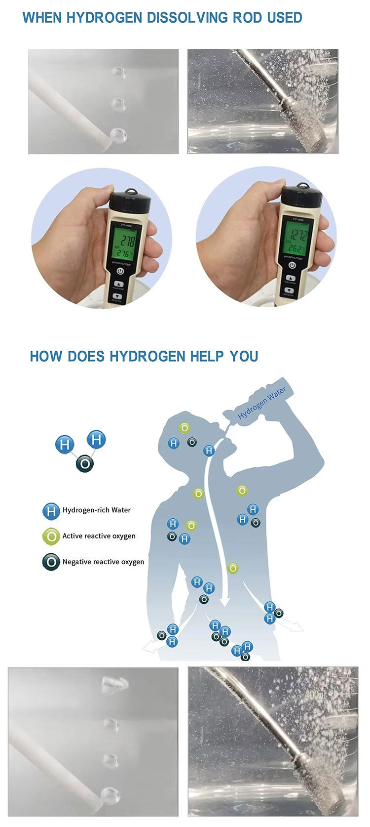 Accessories for making hydrogen water, food grade material, 316 stainless steel hydrogen dissolution rod for making water h2