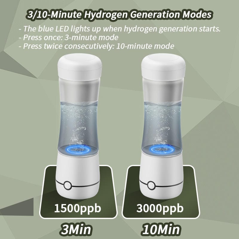 SPE PEM Hydrogen Water Bottle Generator 3000ppb High Purity H2 Maker Portable Ionizer Rechargeable Car Household Outdoor