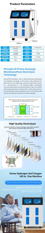 Home Wellness Hydrogen Inhaler Machine Mutil Person CE Certified Portable 6000ML High Flow Rate Hydrogen Brown Gas Machine