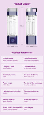 Molecular Hydrogen Water Maker Best Seller 9000ppb Hydrogen Water Cup Electric Usb Hydrogen Rich Water Generator Bottle 350ml