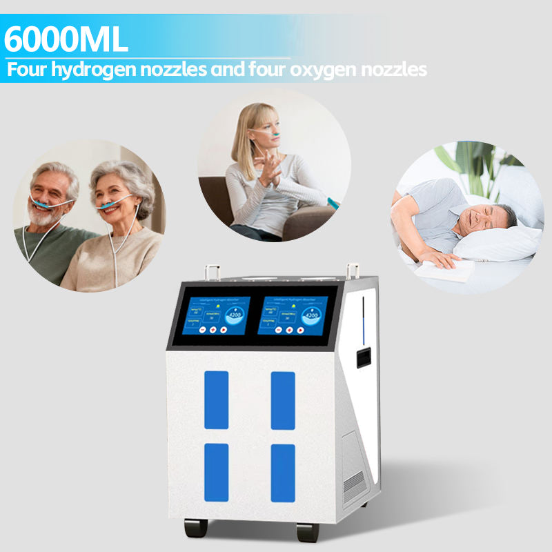 Home Wellness Hydrogen Inhaler Machine Mutil Person CE Certified Portable 6000ML High Flow Rate Hydrogen Brown Gas Machine