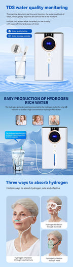 SPE PEM Hydrogen Generator Breathing Inhalation Machine Multifunctional Hydrogen Inhaler450ml 900ml Brown Gas Night Sleep Mode