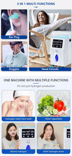 PEM HHO Therapy 900ml/1500ml/3000ml/Min Molecular Oxygen and Hydrogen Machine Inhaler H2 Generator Hydrogen Inhalation Machine