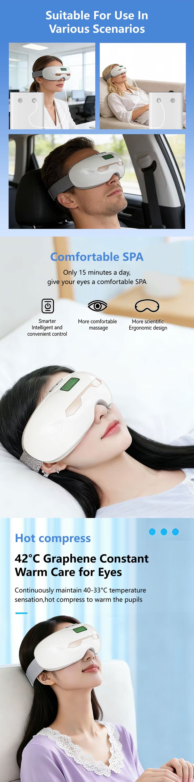 High Tech Portable Eye Glasses Hydrogen Therapy Eye Care High Frequency H2 Hydrogen Eye Massager Compression