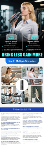 Wholesale SPE PEM Hydrogen Water Generator Hydrogen Water Maker Ionizer 9000ppb Hydrogen Water Bottle Generator with Inhaler