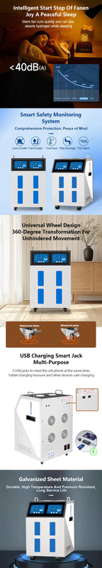 Home Wellness Hydrogen Inhaler Machine Mutil Person CE Certified Portable 6000ML High Flow Rate Hydrogen Brown Gas Machine