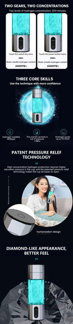 Bulk Sale Hydrogen Water Bottle SPE PEM Tech 5000PPB 8000PPB High Concentration Hydrogen Water Ionizer Generator Machine CE