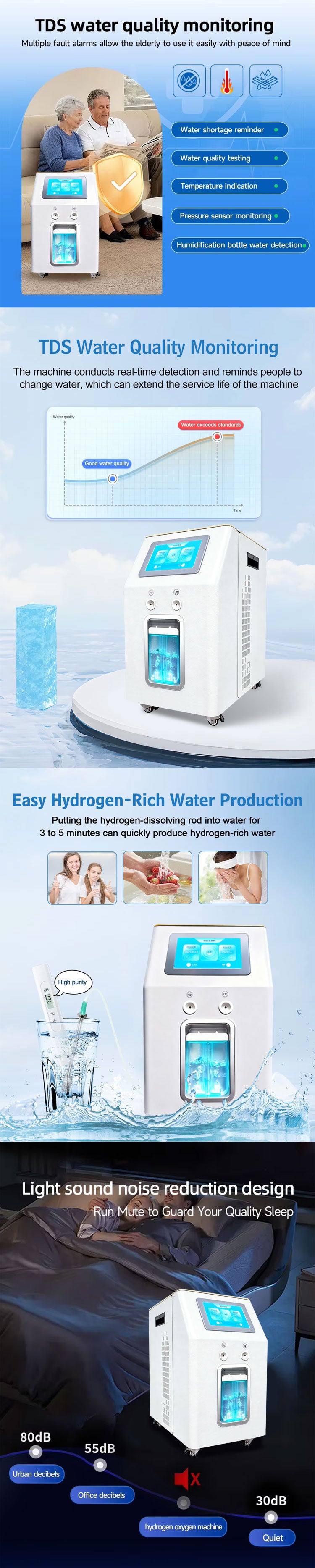 Home Clinic Hydrotherapy Machine Hydrogen Water Generator 3000ML 6000ML Browns Gas Inhalation Machine for Breathing 3 sold